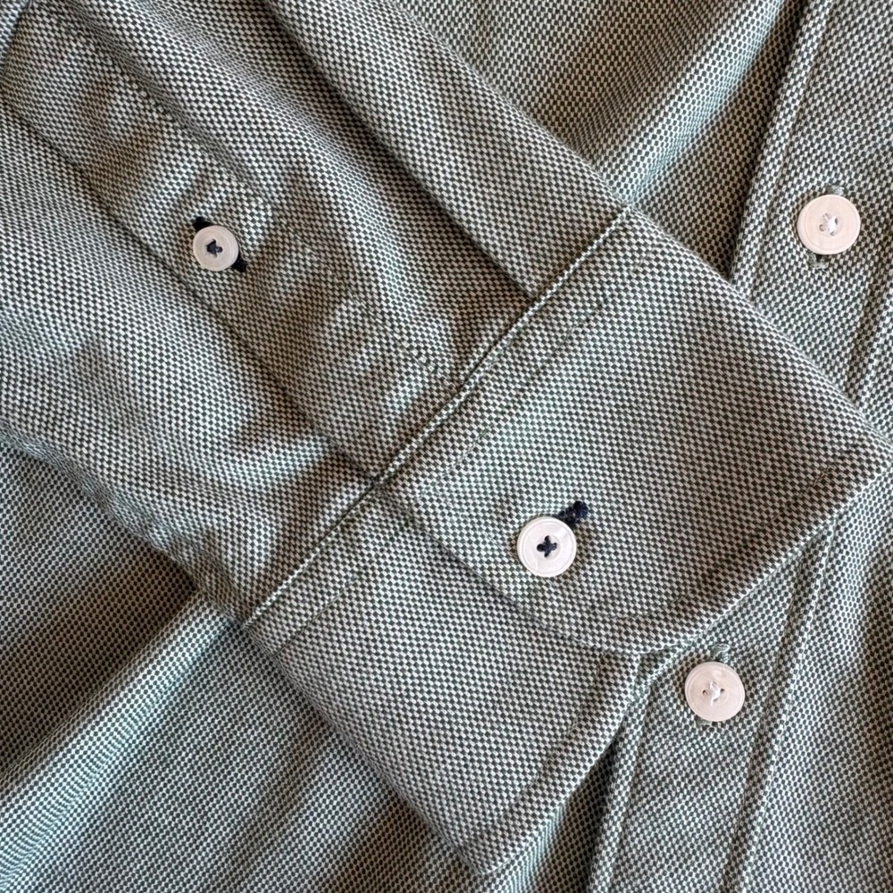 UNTUCKit Mens XL Sage Green Coolmax Cotton Blend Long Sleeve Button Down Shirt - Picture 5 of 5